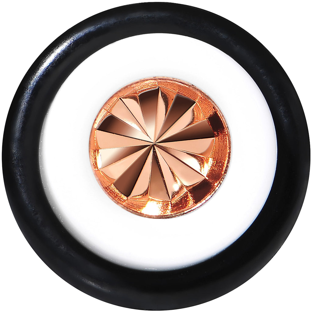 BodyCandy White Acrylic Pink Flashy Tire Rim Taper 2G to 20mm — detail close-up