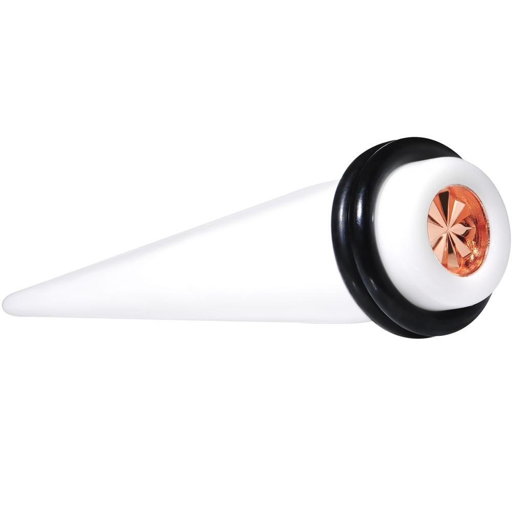 BodyCandy White Acrylic Pink Flashy Tire Rim Taper 2G to 20mm — main product shot