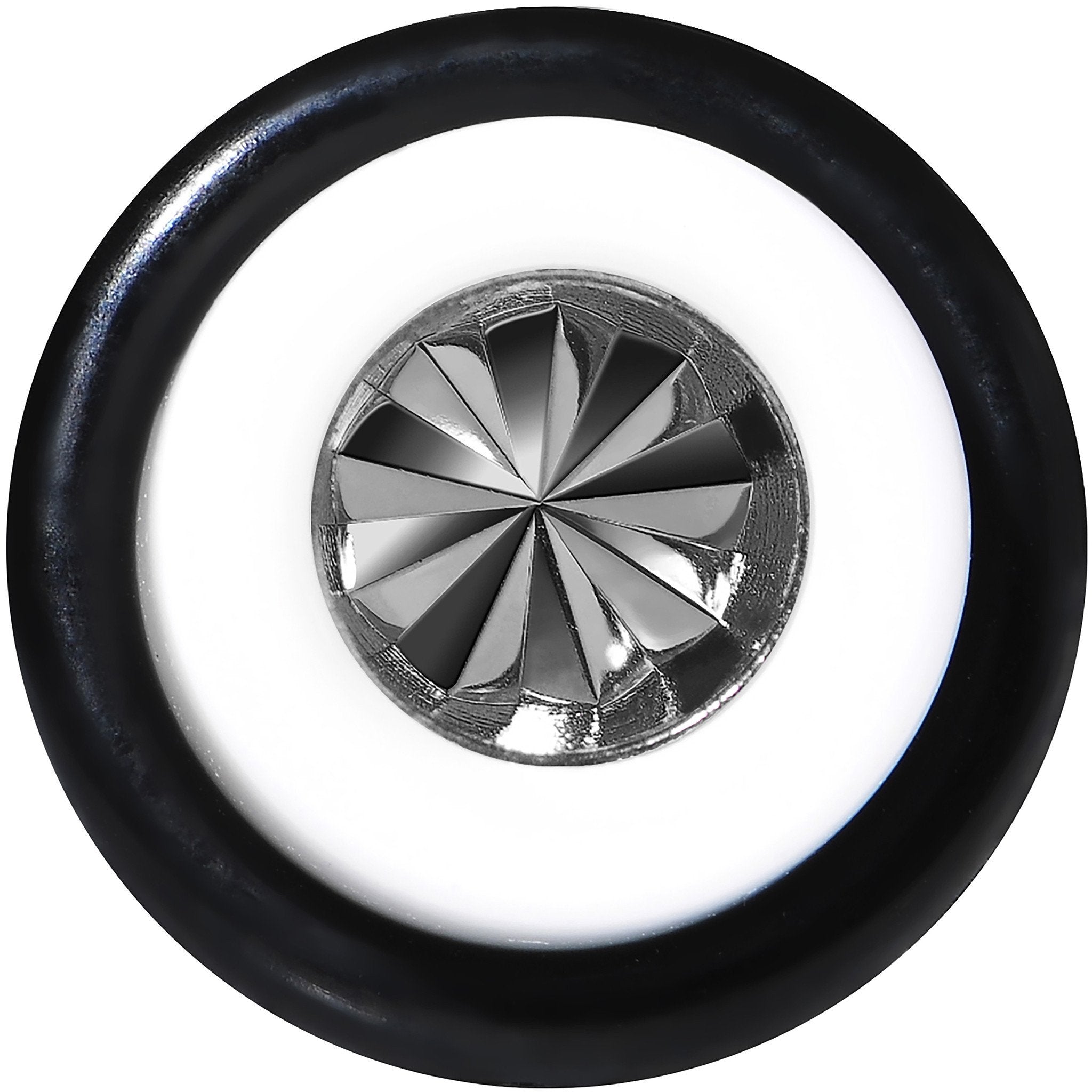 BodyCandy White Acrylic Grey Flashy Tire Rim Taper 2G to 20mm — detail close-up