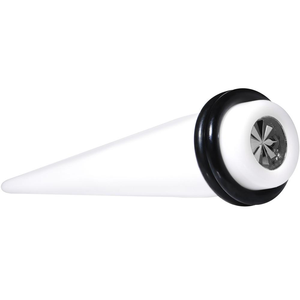 BodyCandy White Acrylic Grey Flashy Tire Rim Taper 2G to 20mm — main product shot