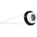 BodyCandy White Acrylic Grey Flashy Tire Rim Taper 2G to 20mm — main product shot