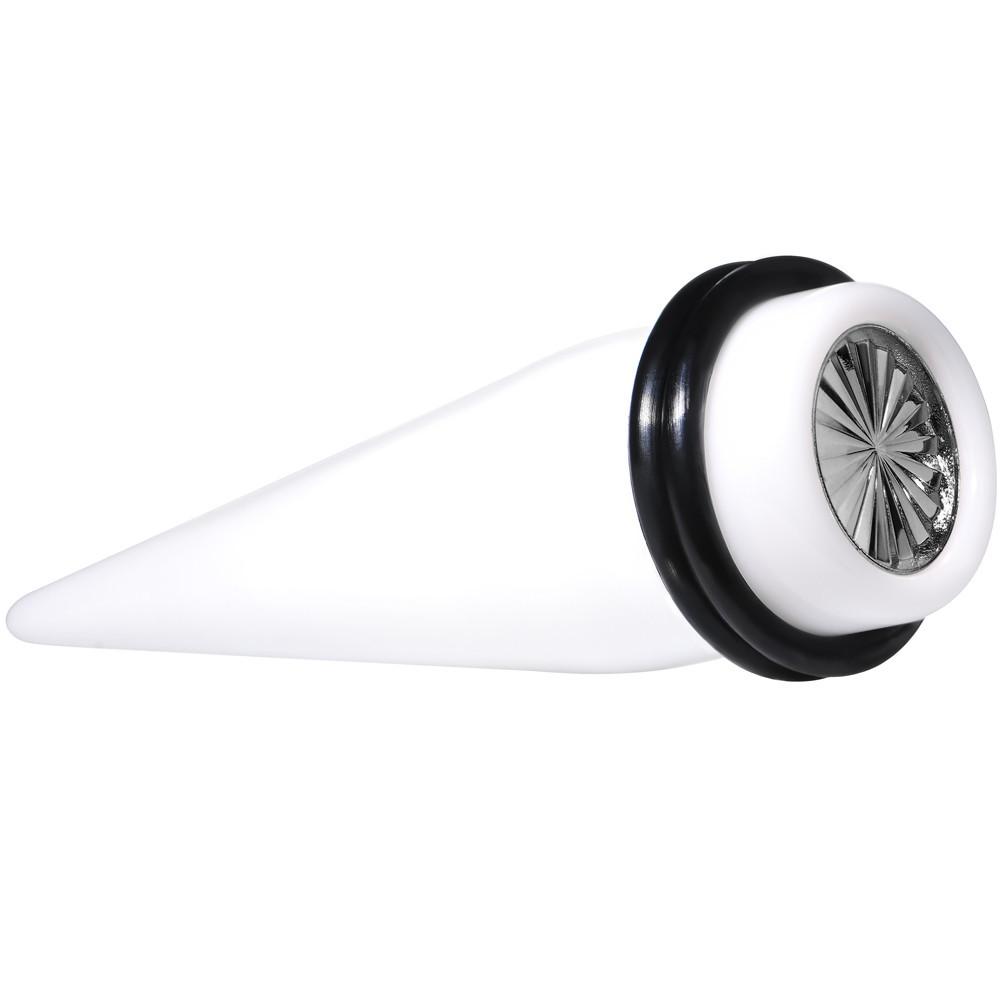 BodyCandy White Acrylic Grey Flashy Tire Rim Taper 2G to 20mm — alternative angle
