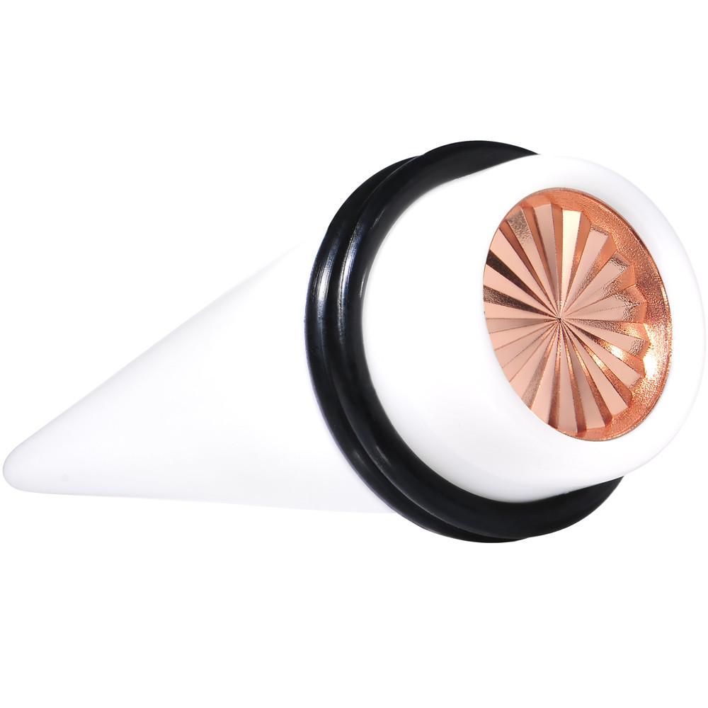 BodyCandy White Acrylic Pink Flashy Tire Rim Taper 2G to 20mm — in-use photo