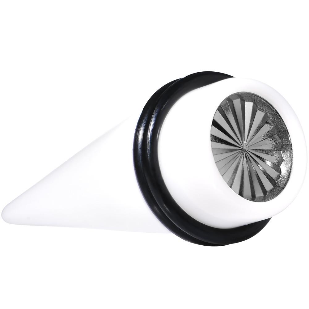 BodyCandy White Acrylic Grey Flashy Tire Rim Taper 2G to 20mm — in-use photo