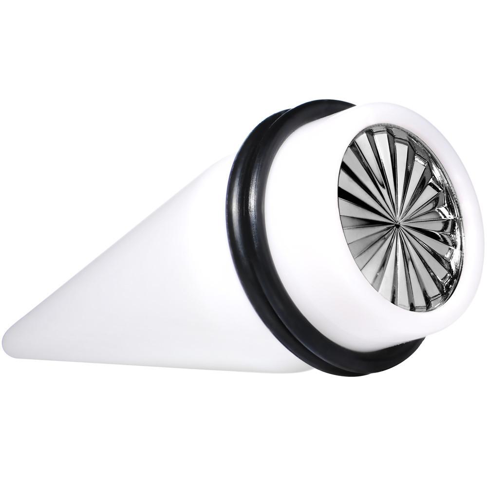 BodyCandy White Acrylic Grey Flashy Tire Rim Taper 2G to 20mm — color detail
