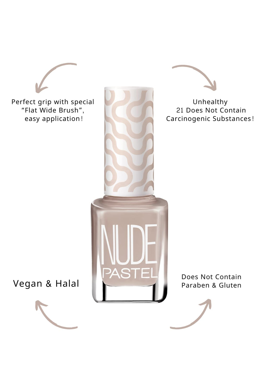 Pastel Vegan Cruelty-Free Nail Polish - Pastel Nude 755, 13ml
