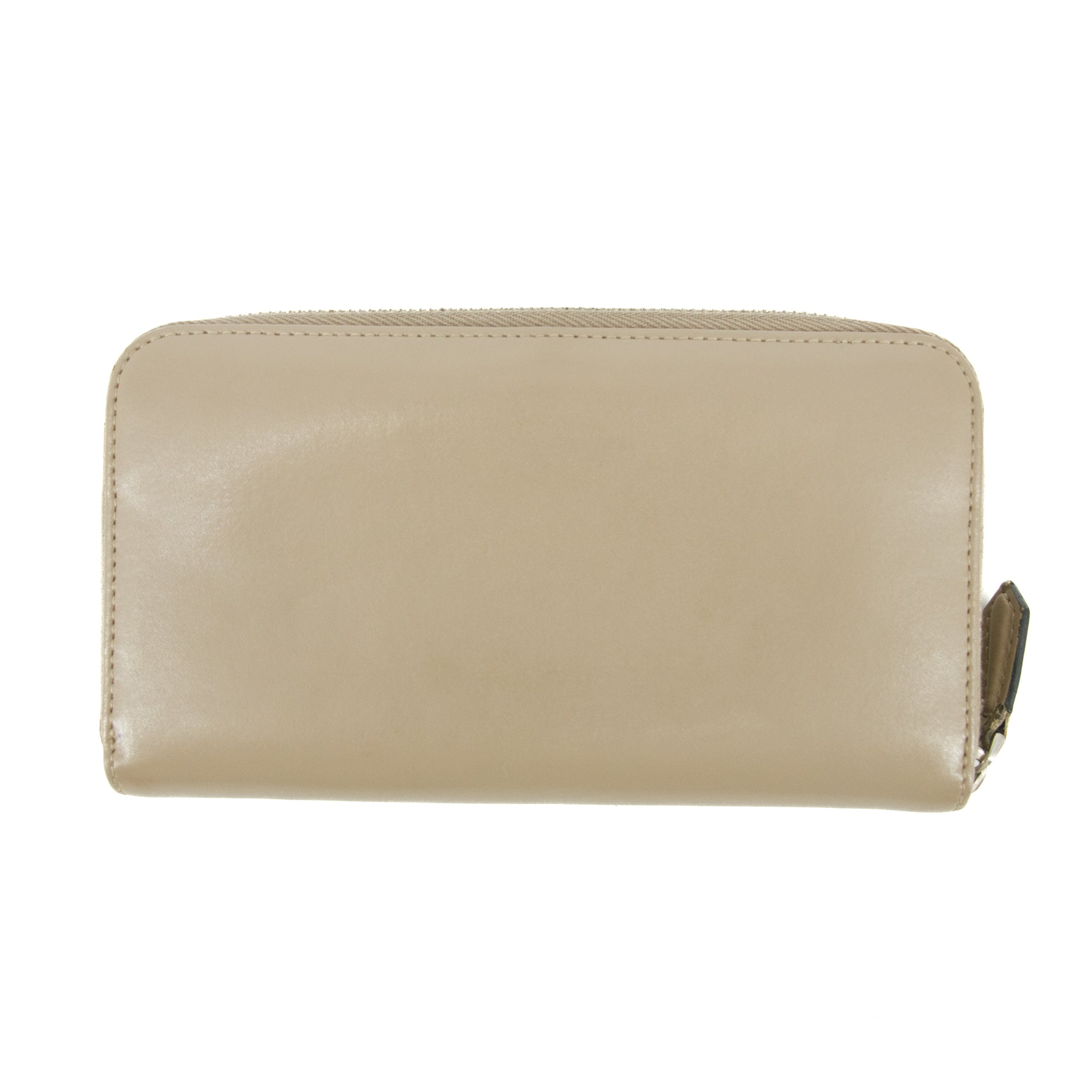 Bolt Boutique Fendi Grey Leather Zip Around Long Wallet #5189 — detail close-up