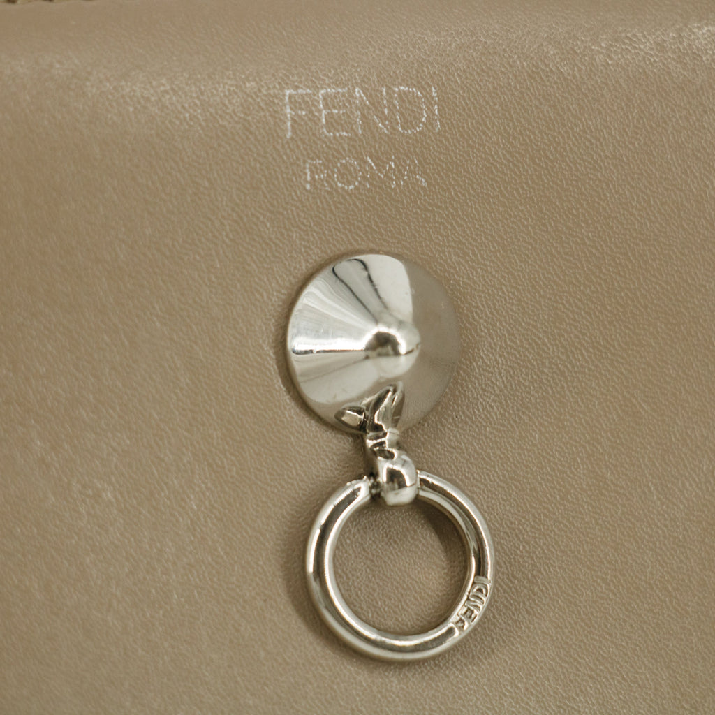 Bolt Boutique Fendi Grey Leather Zip Around Long Wallet #5189 — side view