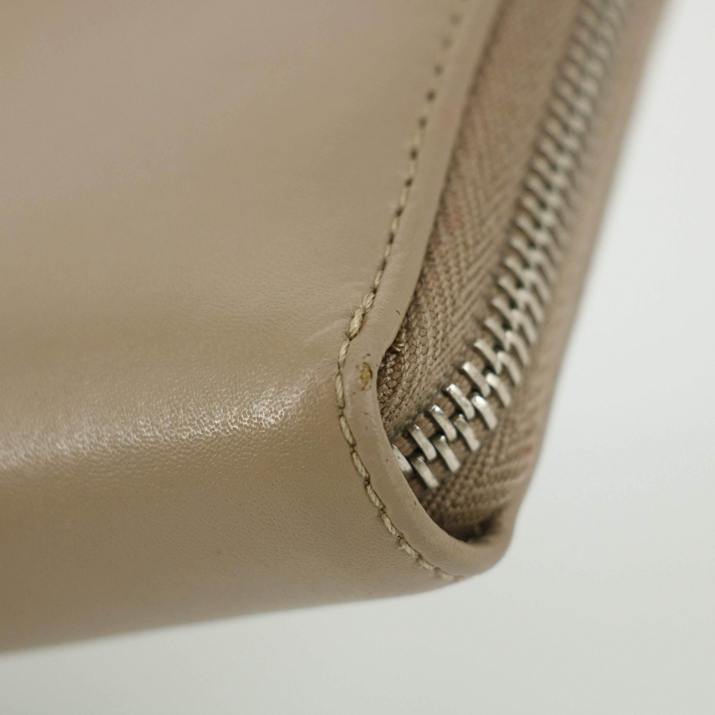 Bolt Boutique Fendi Grey Leather Zip Around Long Wallet #5189 — back view