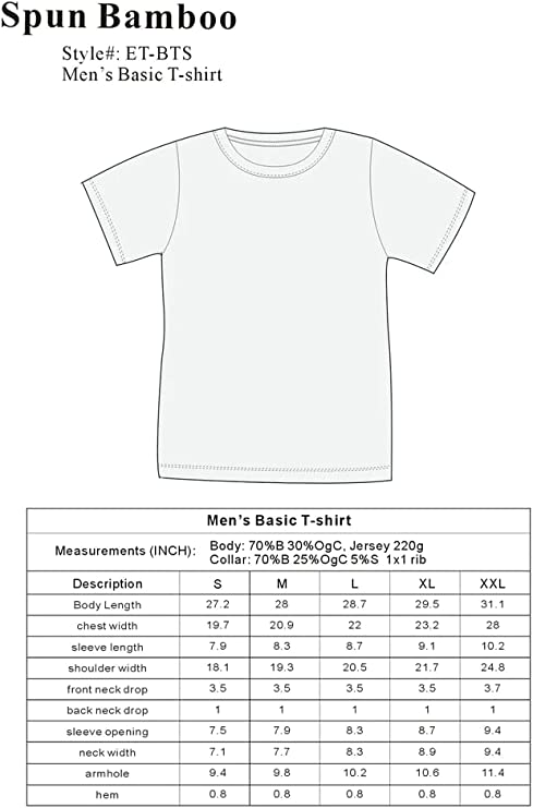 Spun Bamboo Clearance Men's Bamboo Short Sleeve Contrast Stitch T-Shirt — in-use photo