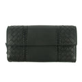 Bolt Boutique Bottega Veneta Intrecciato Black Bifold Long Wallet #5197 — main product shot