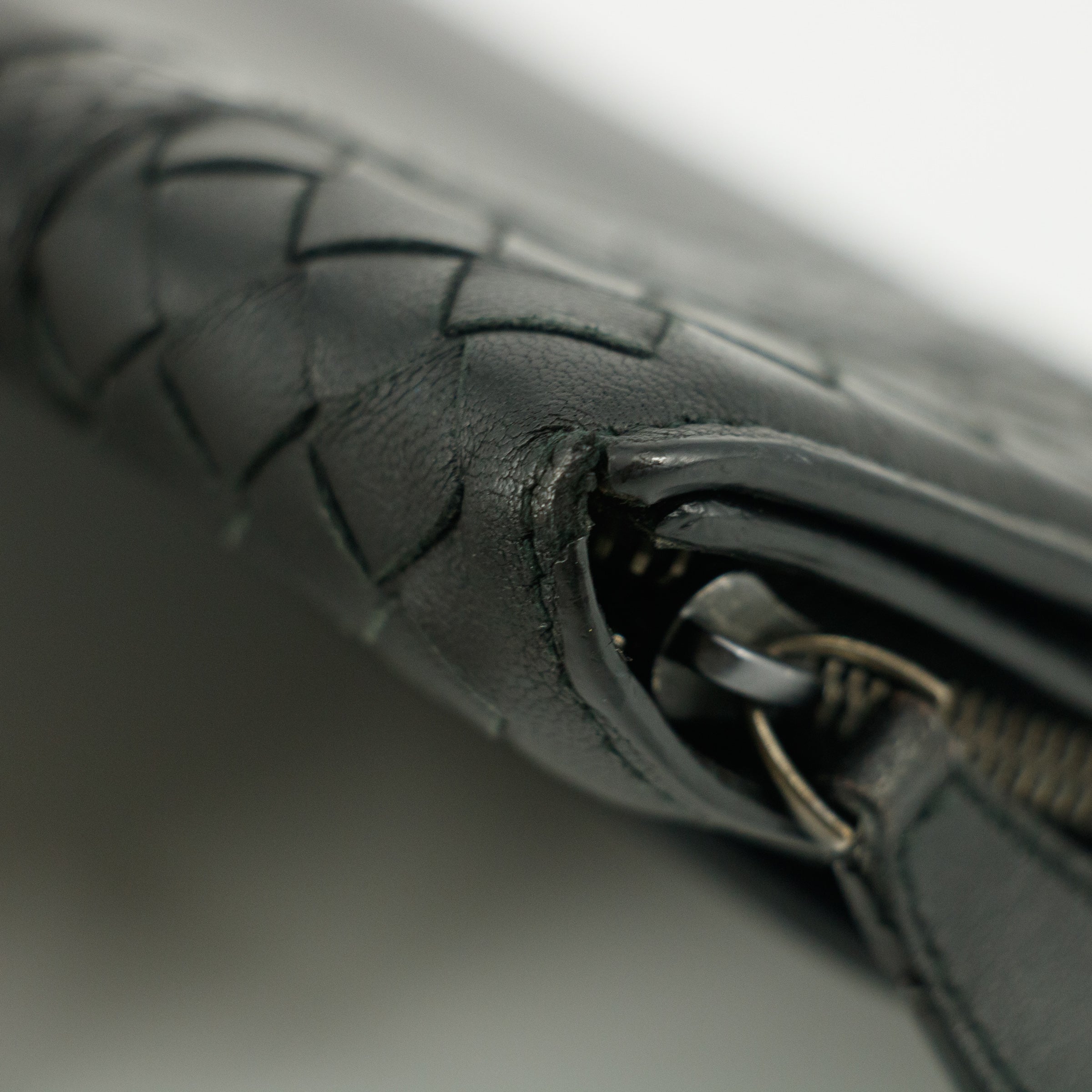 Bolt Boutique Bottega Veneta Intrecciato Black Bifold Long Wallet #5197 — side view
