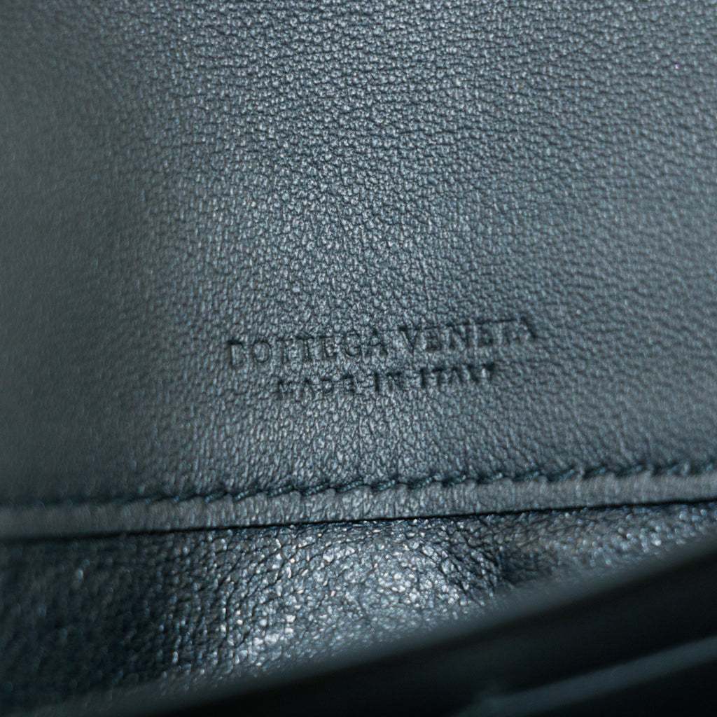 Bolt Boutique Bottega Veneta Intrecciato Black Bifold Long Wallet #5197 — back view