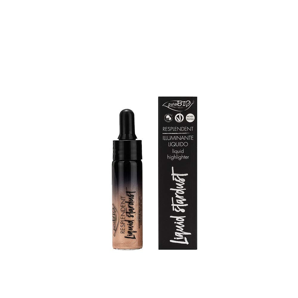 Purobio Resplendent Liquid Stardust Highlighter - Organic, Paraben-Free Glow Enhancer for Radiant Complexion