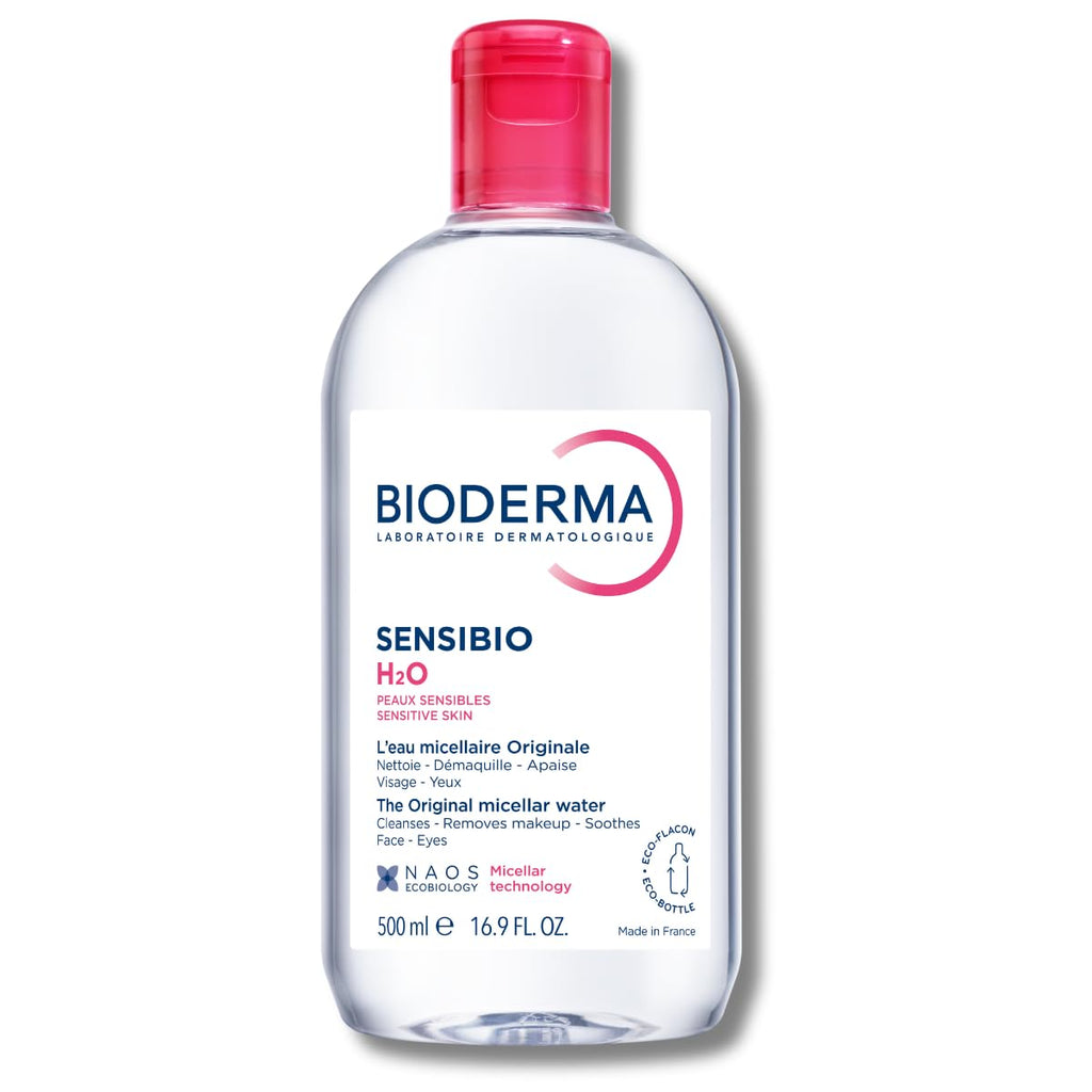 Bioderma Sensibio H2O Micellar Makeup Remover for Sensitive Skin - Gentle, Dermatologically Tested, 16.91 fl oz