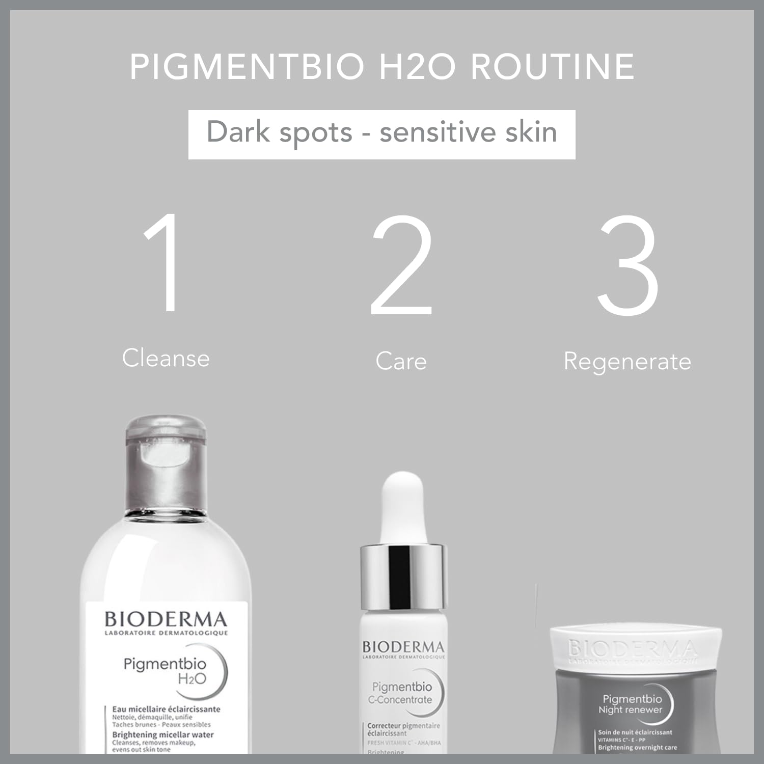 Bioderma Pigmentbio H2O Micellar Makeup Remover for Sensitive Skin - 8.45 fl oz Gentle Skincare