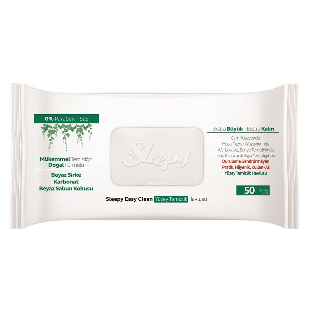 Sleepy Easy Clean Surface Cleaning Wipes 50-Pack - Large & Thick