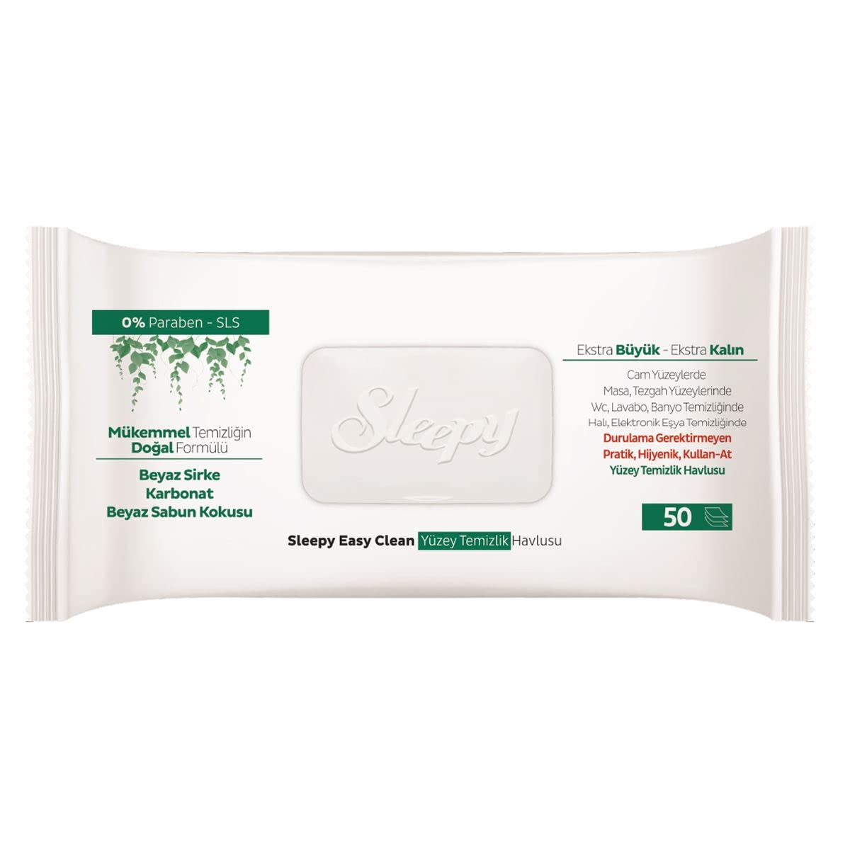 Sleepy Easy Clean Surface Cleaning Wipes 50-Pack - Large & Thick