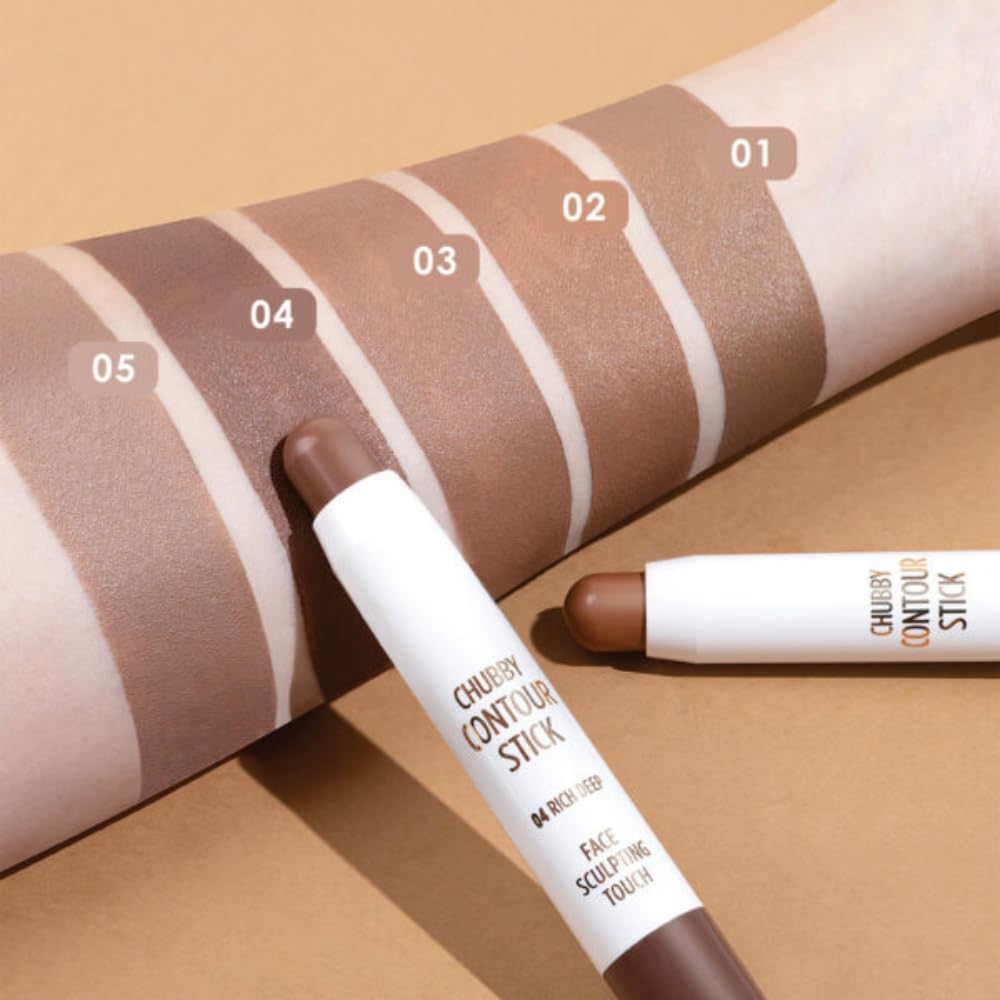 Golden Rose Chubby Contour Stick 3.8g - Light Coffee Shade for Natural Contouring & Nourishing Skin