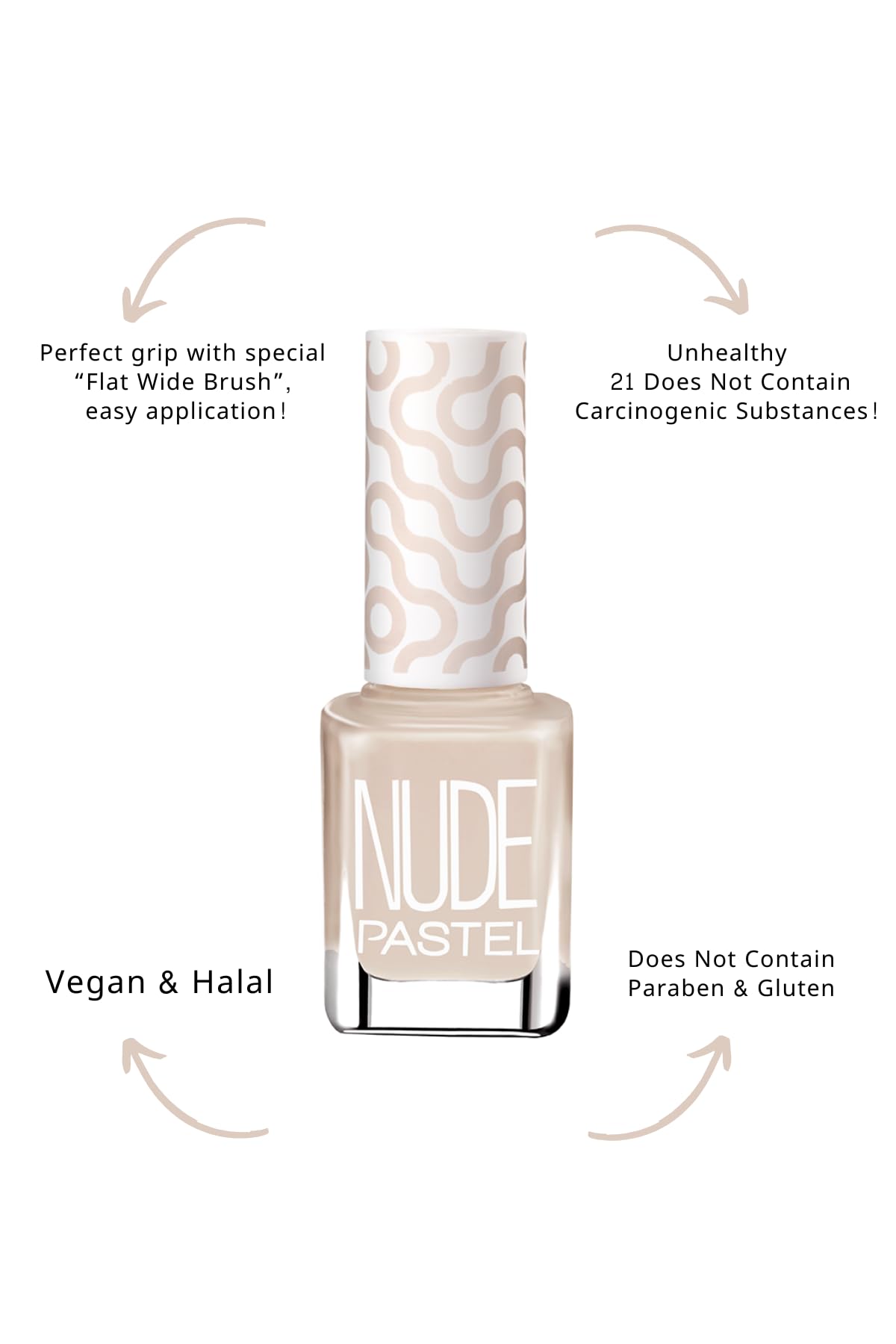 Pastel Vegan Nail Polish - Pastel Nude 763, Cruelty-Free & Non-Toxic, 13ml