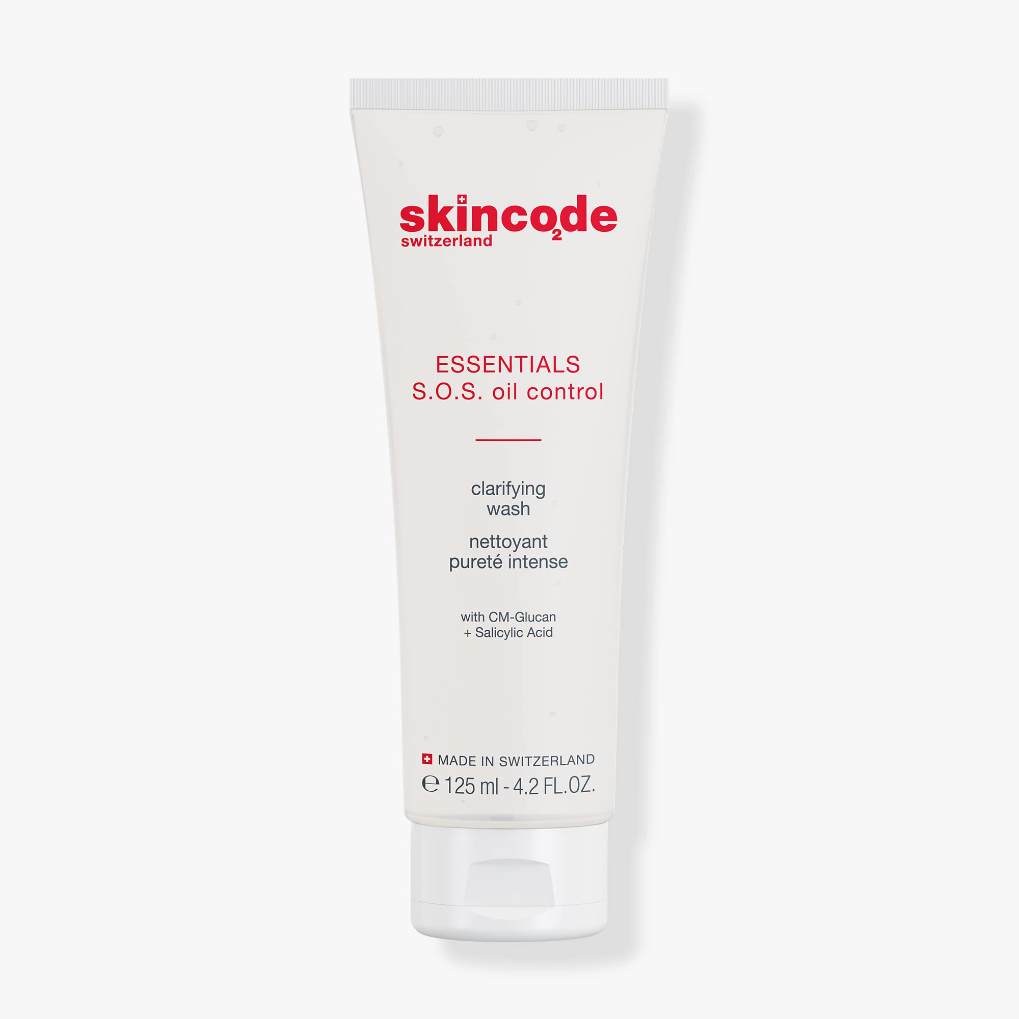 Skincode SOS Oil Control Clarifying Wash 125ml - Gentle Facial Cleanser with Salicylic Acid for Acne Control