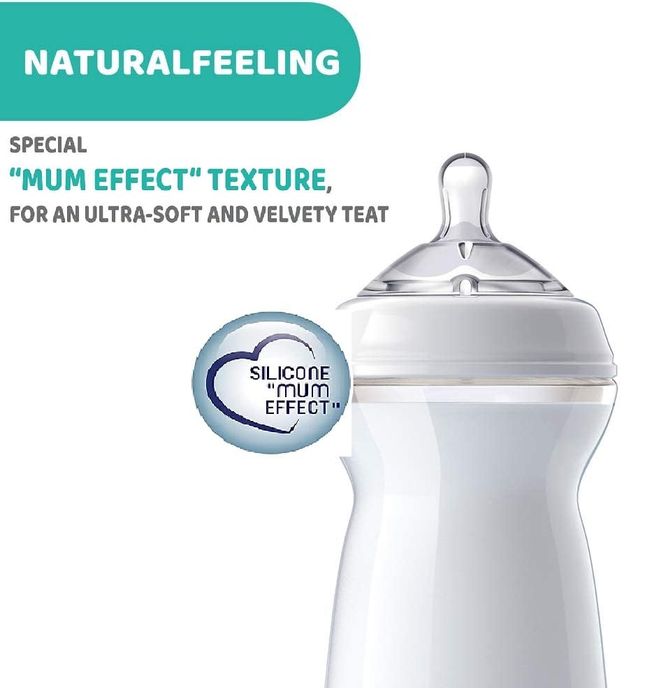 Chicco Natural Feeling Baby Bottle Nipple for 4 Months+ - Flexible, Comfortable, and Natural Feeding Experience