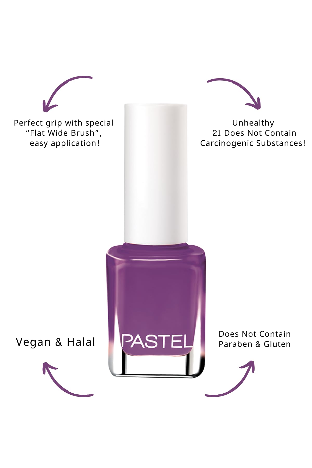 Pastel Vegan Nail Polish - Cruelty-Free, Non-Toxic, and High-Coverage - 13ml