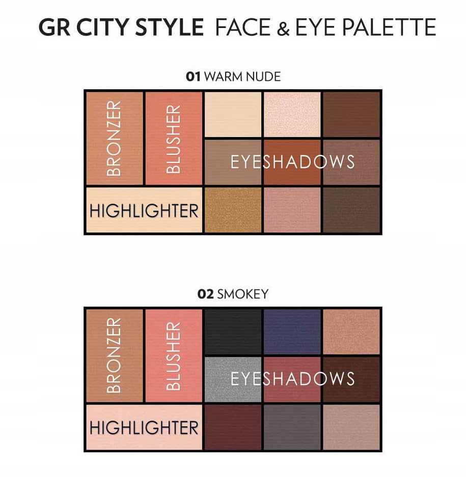 Golden Rose City Style Face & Eye Palette 01 - Warm Nude | 12 Shades
