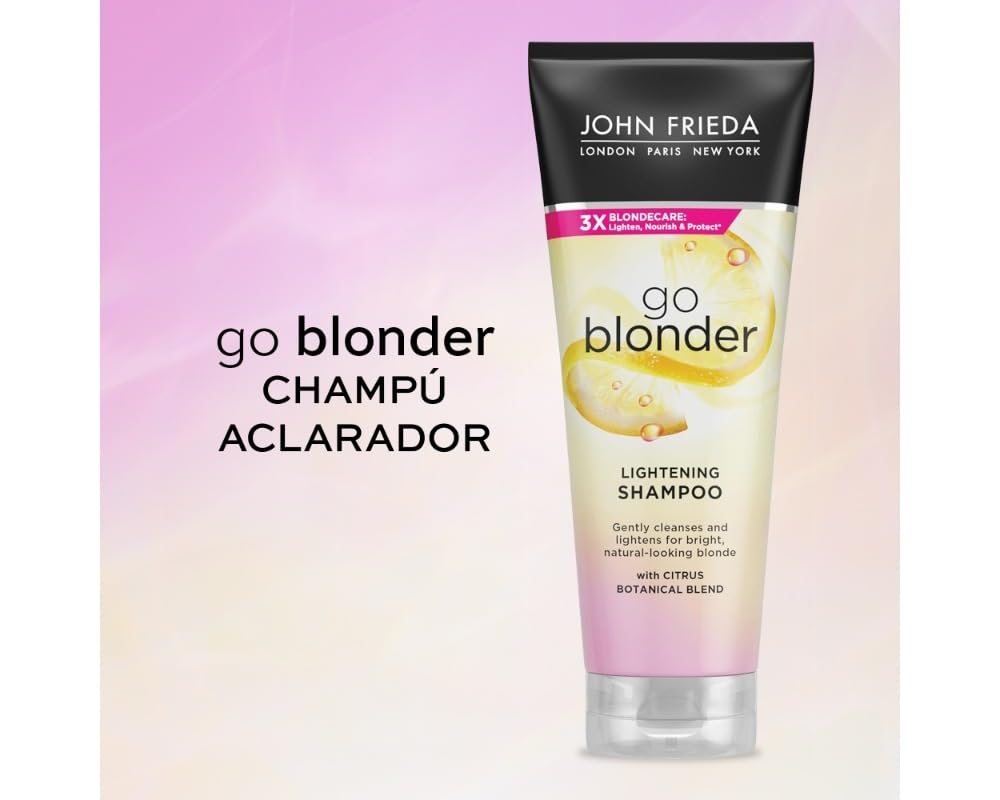 John Frieda Go Blonder Lightening Shampoo for Blonde Hair - 250ml, Nourishing & Strengthening