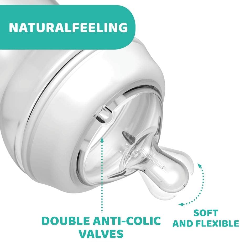 Chicco Natural Feeling Baby Bottle Nipple for 4 Months+ - Flexible, Comfortable, and Natural Feeding Experience