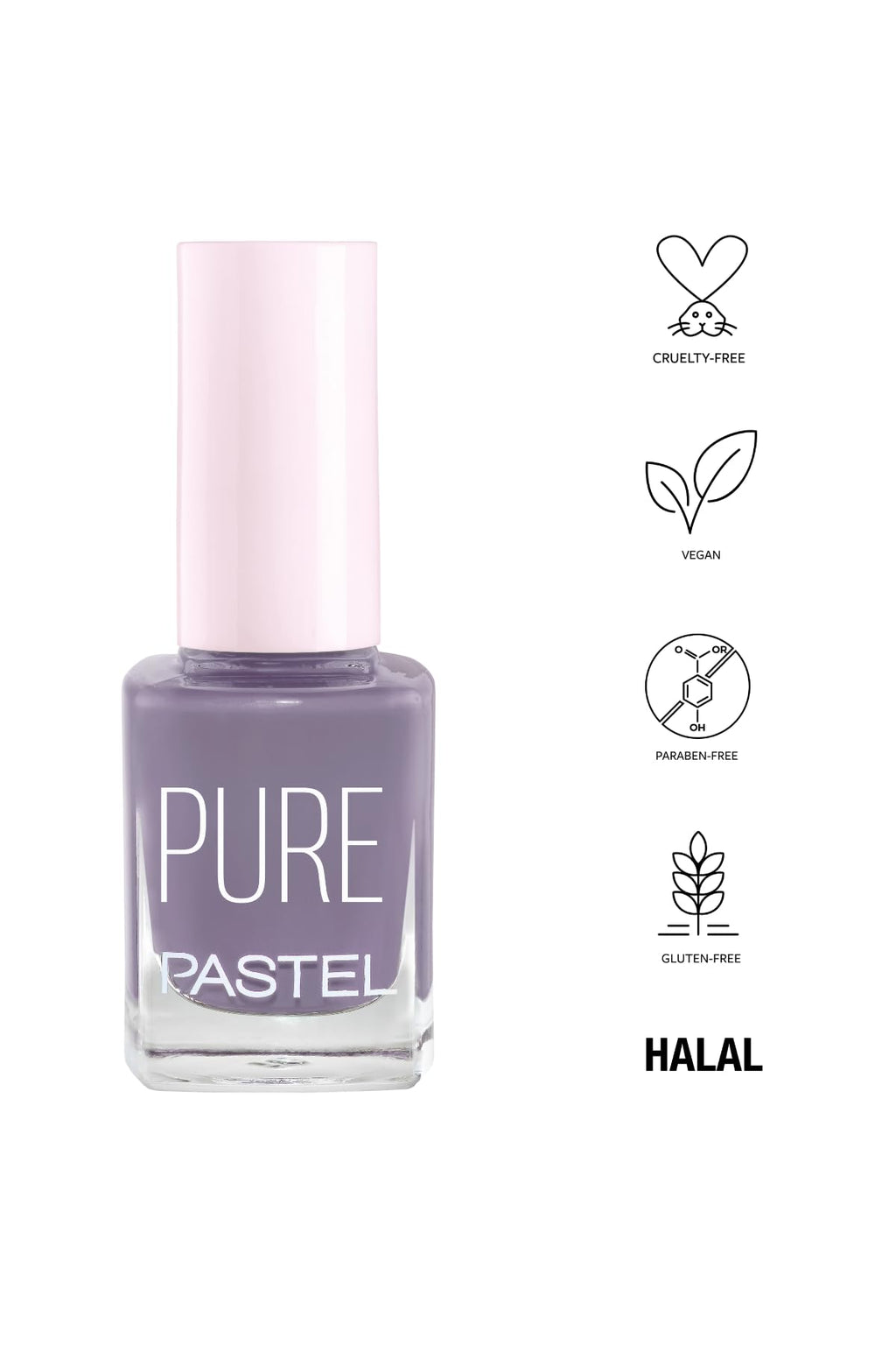 Pastel Pure 606 Vegan Nail Polish - Cruelty-Free, Chemical-Free Cosmetics, 13ml