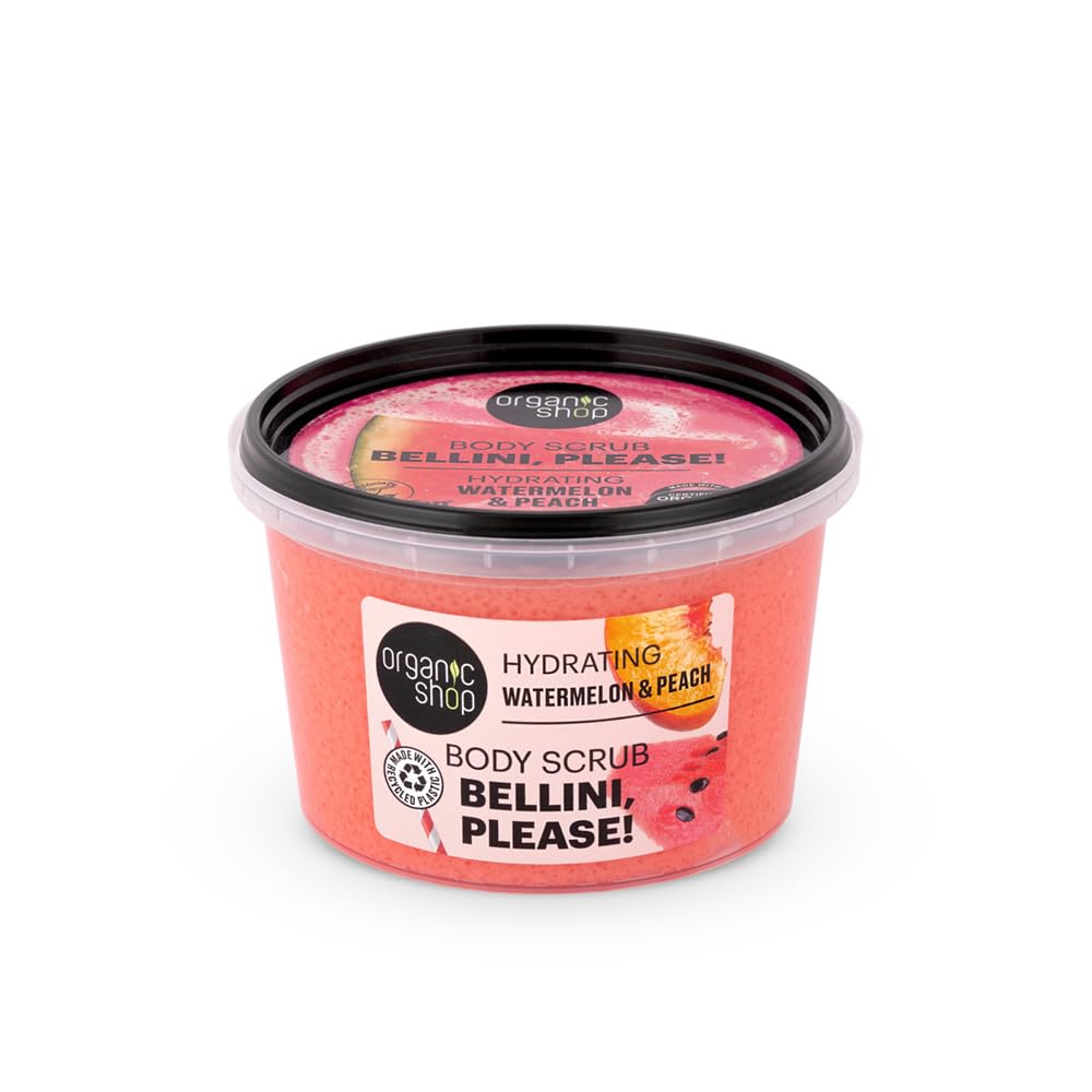 Organic Shop Lychee & Bubble Gum Body Scrub - Natural Exfoliant for Soft, Moisturized Skin - 12.18 fl oz