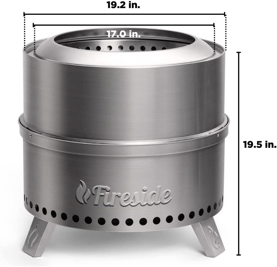 Pluto R19-SS Smokeless Outdoor Fire Pit - Stainless Steel – TURBRO, view 8