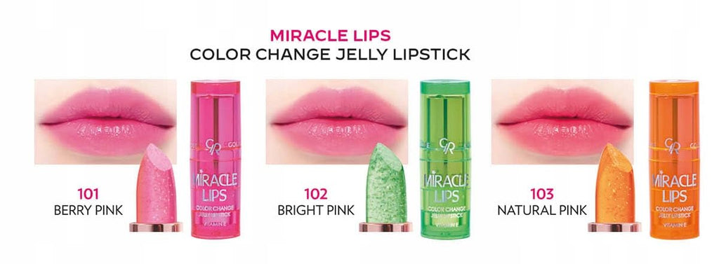 Golden Rose Color Changing Jelly Lipstick 3.7g - Natural Pink Shade 103, pH Sensitive Lip Color