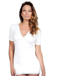 tittimitti MaRe Premium Quality Cotton Wool Blend Women's T-Shirt with Macramé Lace. Proudly Made in Italy. — main product sh
