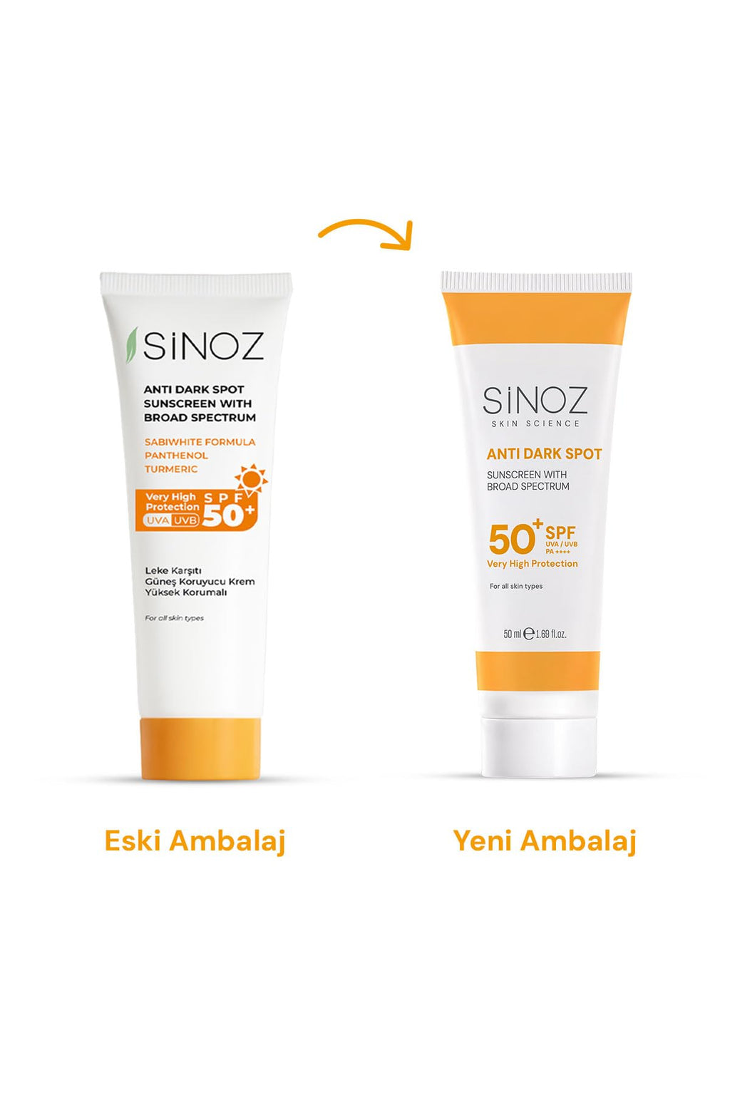 Sinoz Anti-Dark Spots SPF 50+ Face Sun Cream 50 ML