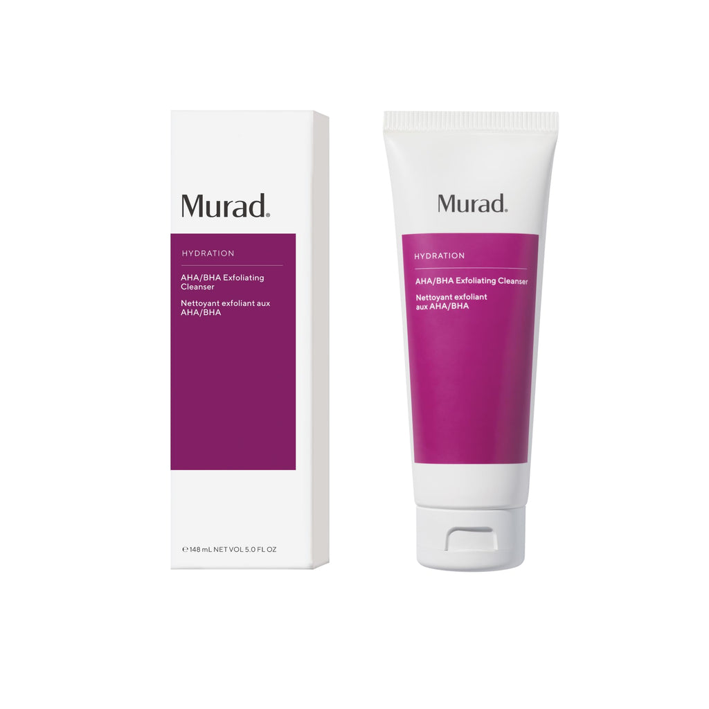 Murad Exfoliating Facial Cleanser with AHA/BHA - Gentle Face Peeling for Smoother Brighter Skin, 6.76 fl oz