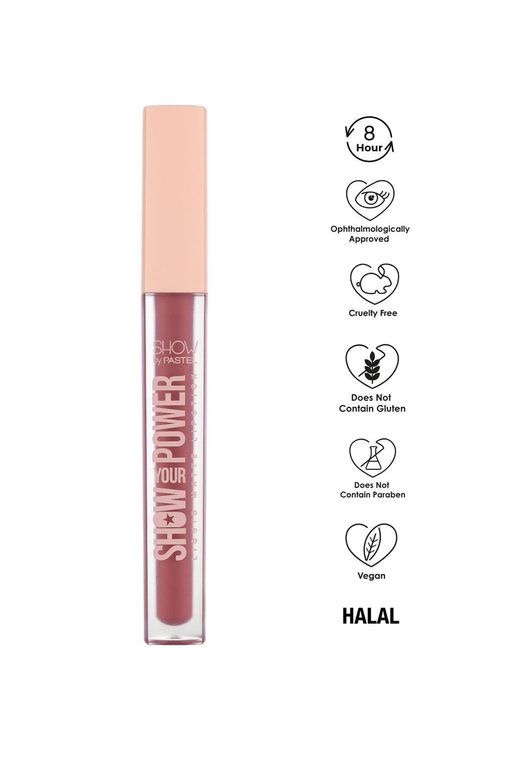 Pastel Show Your Power Liquid Matte Lipstick 601 - Long-Lasting Vegan Matte Lipstick with Precise Applicator
