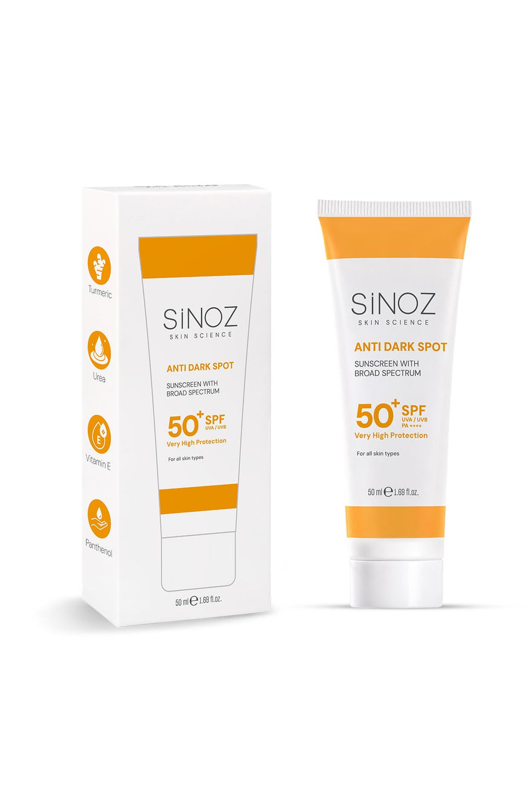 Sinoz Anti-Dark Spots SPF 50+ Face Sun Cream 50 ML