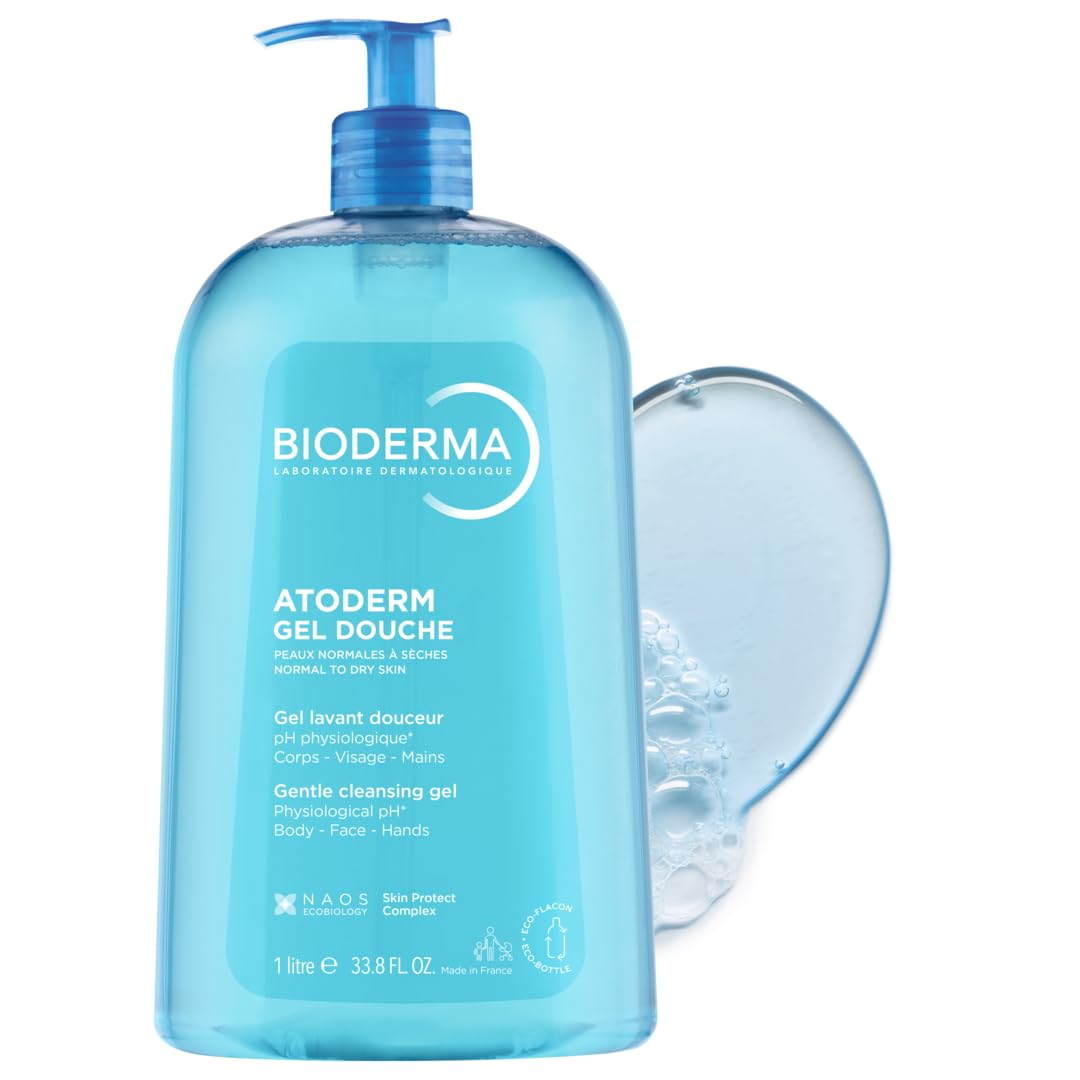 Bioderma Atoderm Shower Gel 1000ml - Moisturizing, Dermatologically Tested, Paraben-Free for Sensitive Skin