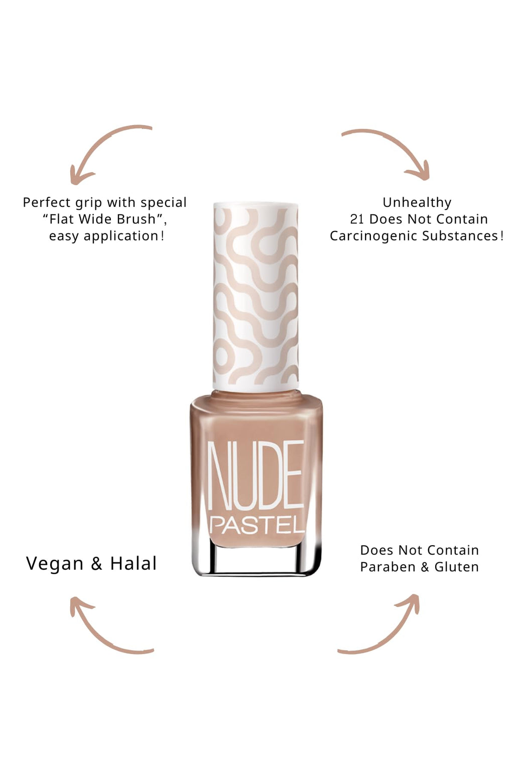 Pastel Vegan Cruelty-Free Nail Polish - Pastel Nude 101, Non-Toxic, Long-Lasting Color