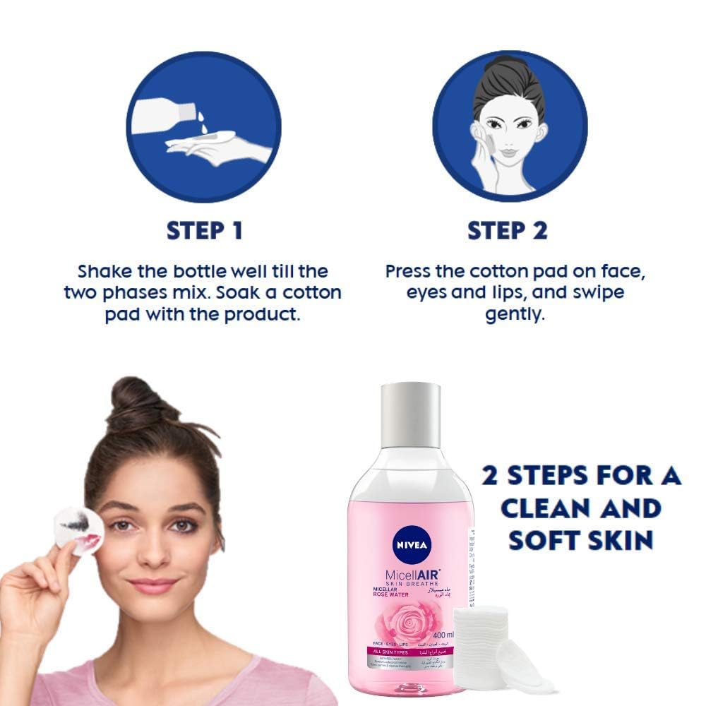 Nivea Waterproof Micellar Cleansing Water 400ml - Oil-Free Formula