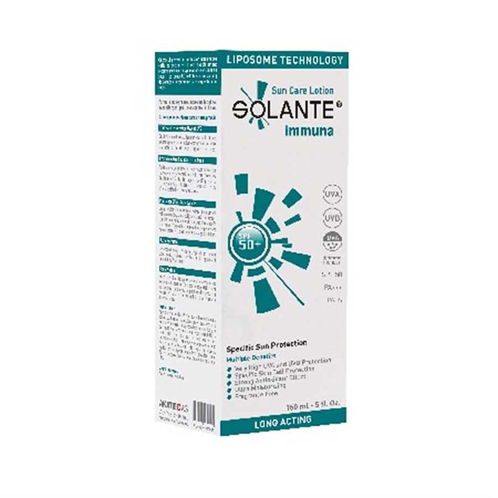 Solante Immuna Sunscreen for Sensitive Skin - High SPF 50+ Anti-Aging Sun Protection - Water-Resistant, Fragrance-Free, 5.07 fl oz