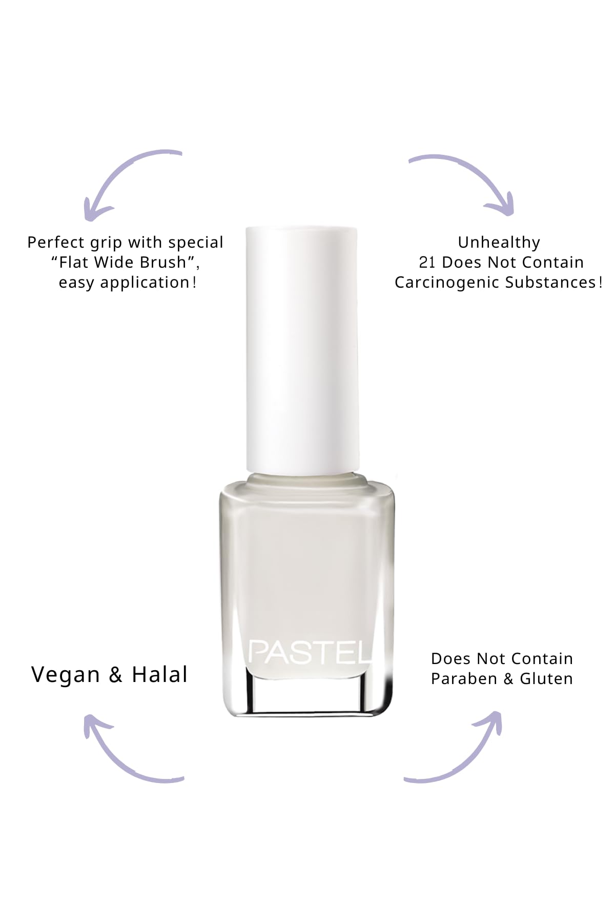 Pastel Vegan Nail Polish 13ml - Cruelty-Free, Chemical-Free Beauty - Pastel Colors