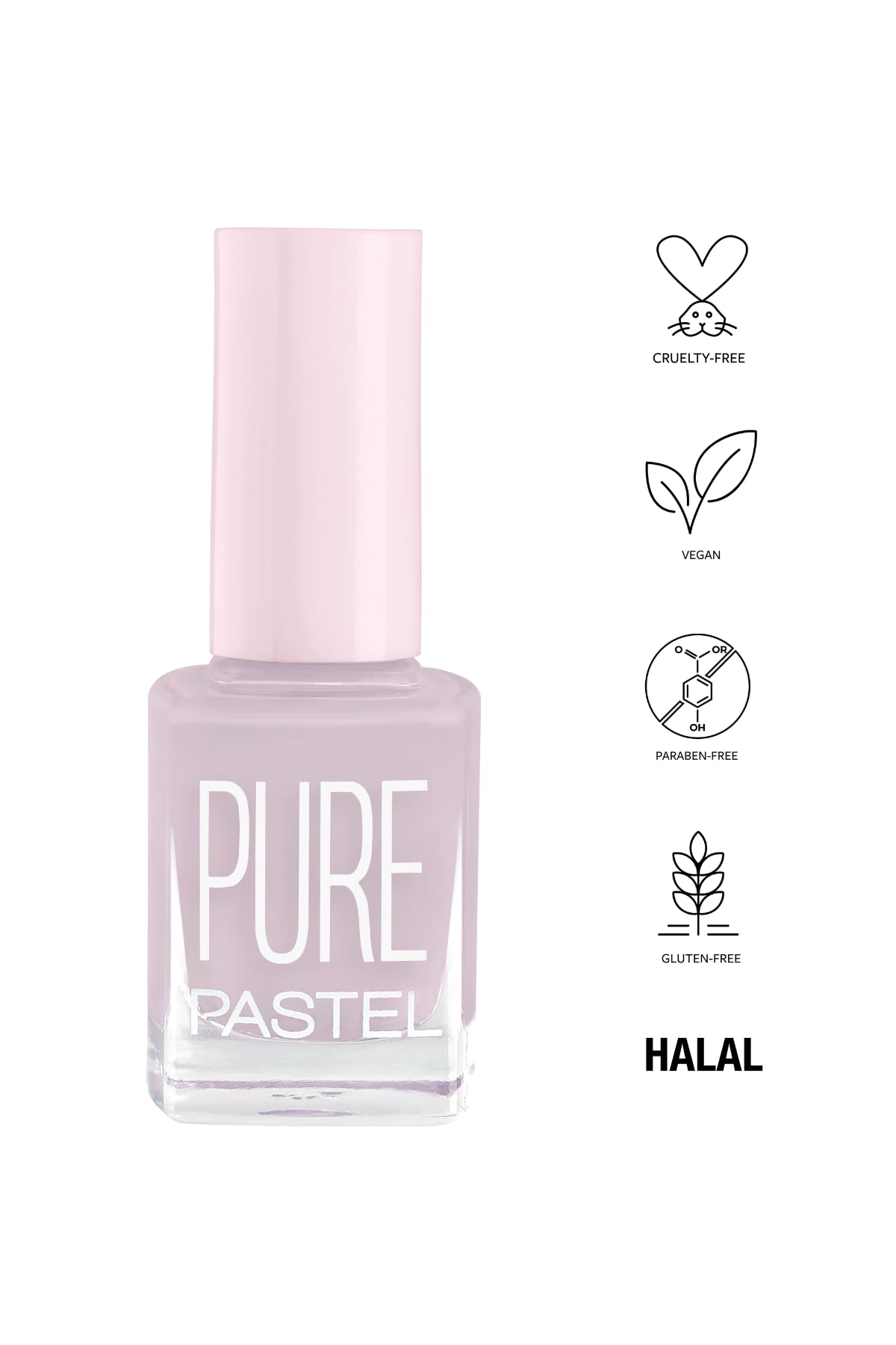 Pastel Pure 609 Vegan Nail Polish - 13ml, Cruelty-Free, Toxic-Free, Thick Brush for Dense Coverage