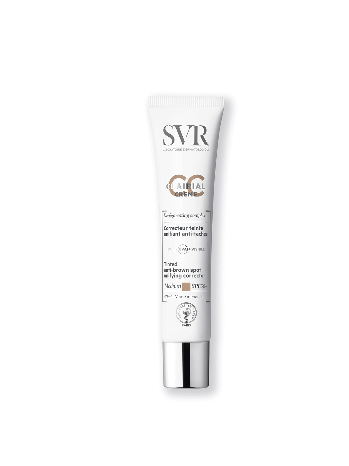 Svr Clairial SPF 50 CC Cream - Sunscreen for All Skin Types with Hyperpigmentation Correction by Beauty Care Bag