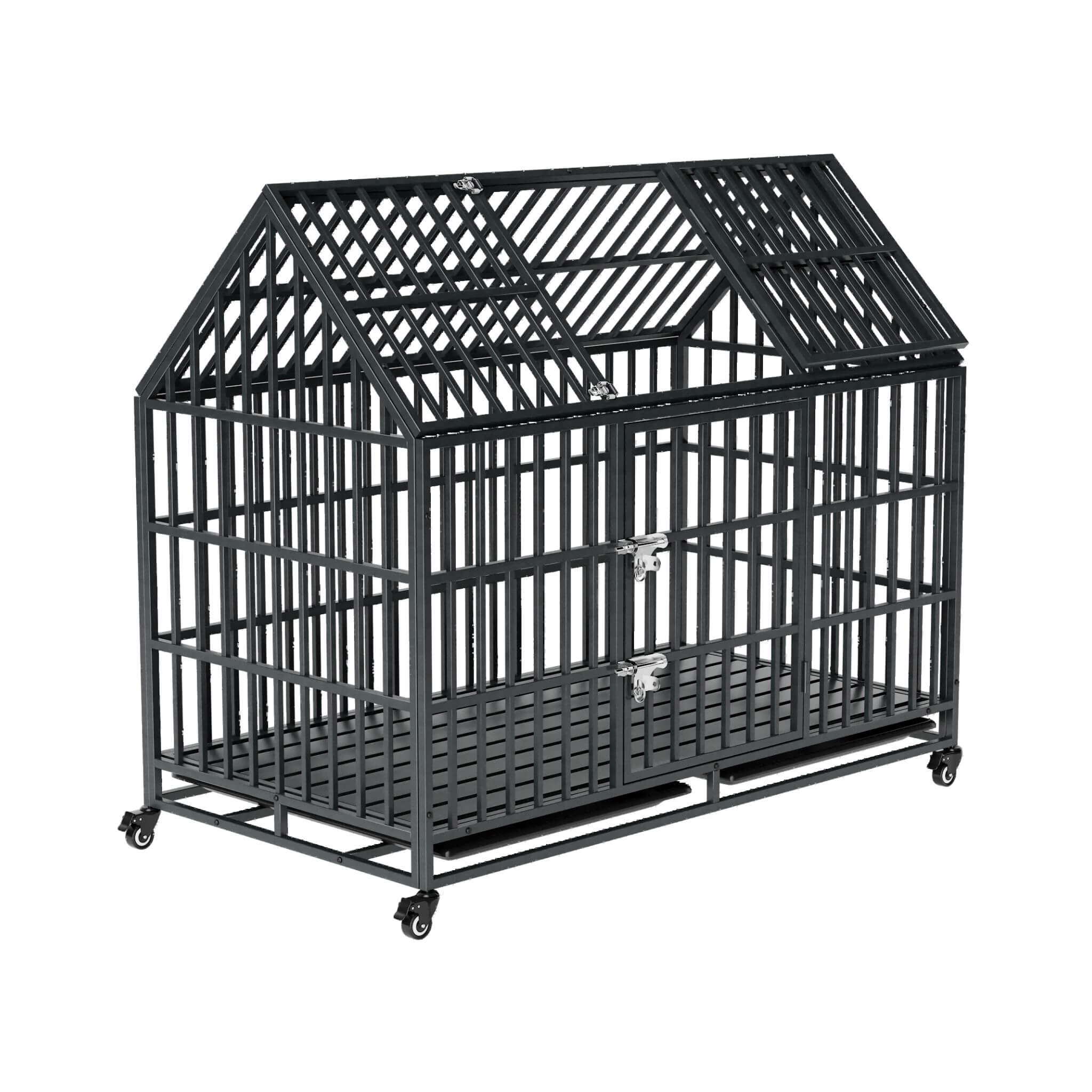 52-Inch Heavy-Duty Dog Crate With Roof Top Escape Proof Design (SAK90267) – SAKSBY WHOLESALE, view 3