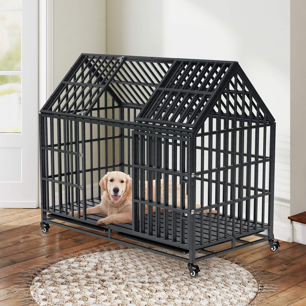 52-Inch Heavy-Duty Dog Crate With Roof Top Escape Proof Design (SAK90267) – SAKSBY WHOLESALE, view 10