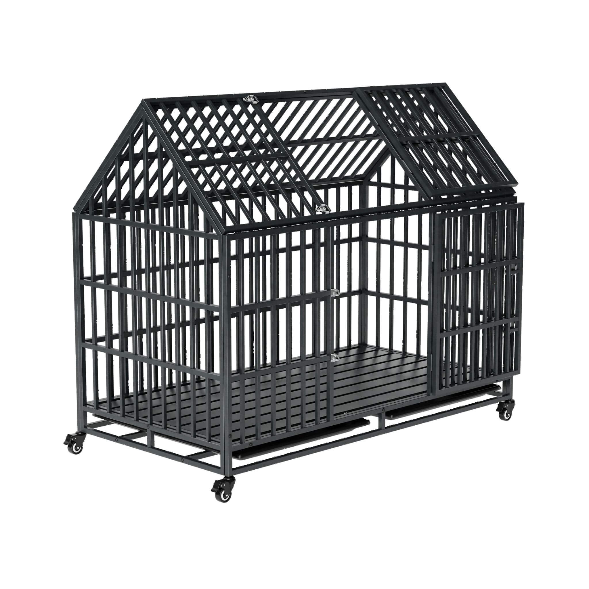 52-Inch Heavy-Duty Dog Crate With Roof Top Escape Proof Design (SAK90267) – SAKSBY WHOLESALE, view 6