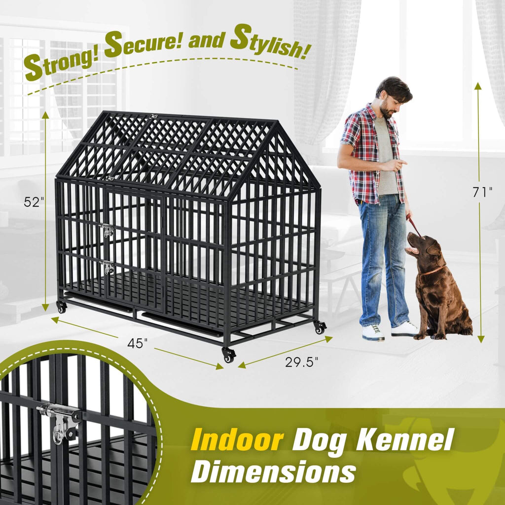 52-Inch Heavy-Duty Dog Crate With Roof Top Escape Proof Design (SAK90267) – SAKSBY WHOLESALE, view 9